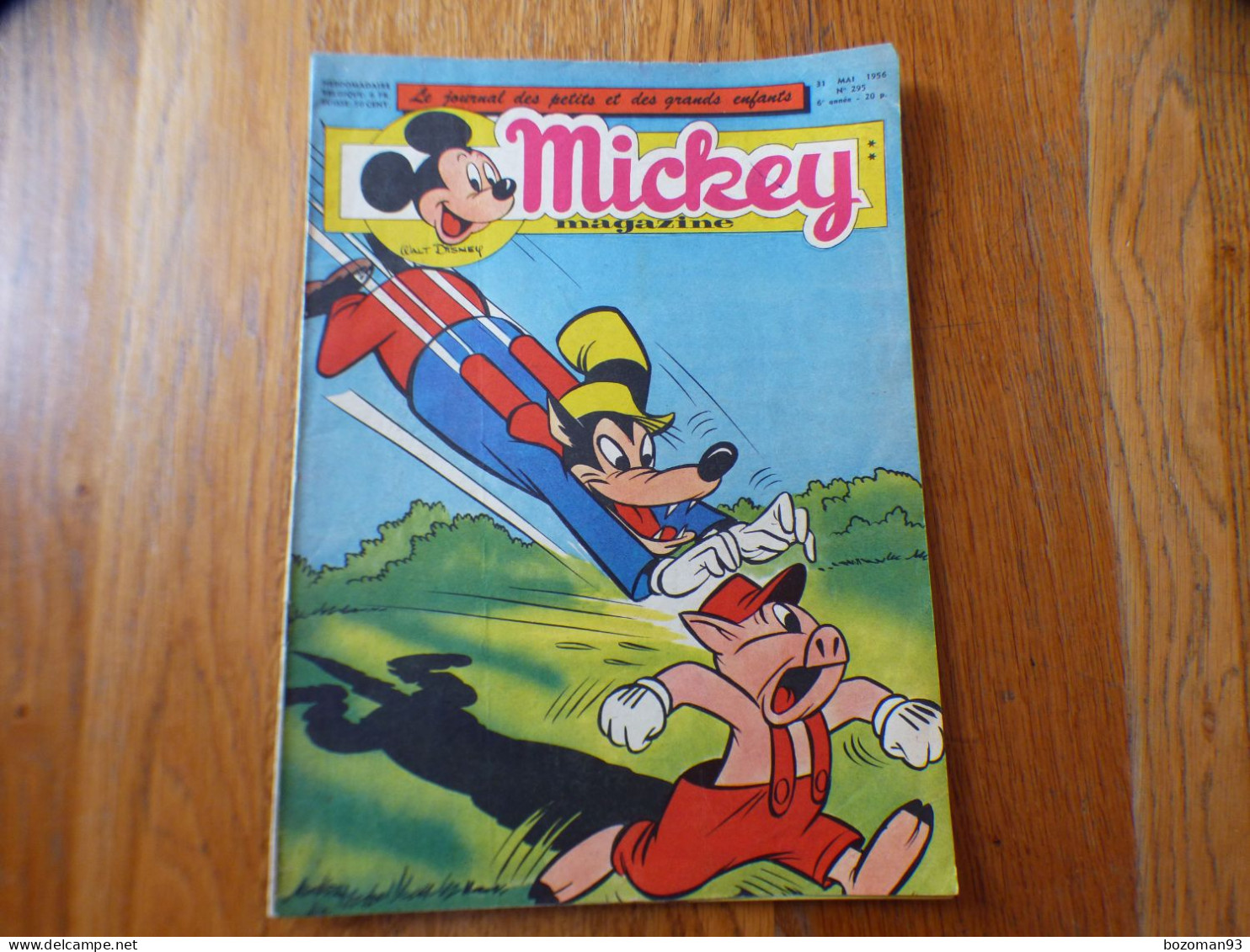 JOURNAL MICKEY BELGE  N° 295 Du 31/05/19567  COVER GRAND MECHANT LOUP + BELLE ET LE CLOCHARD - Journal De Mickey
