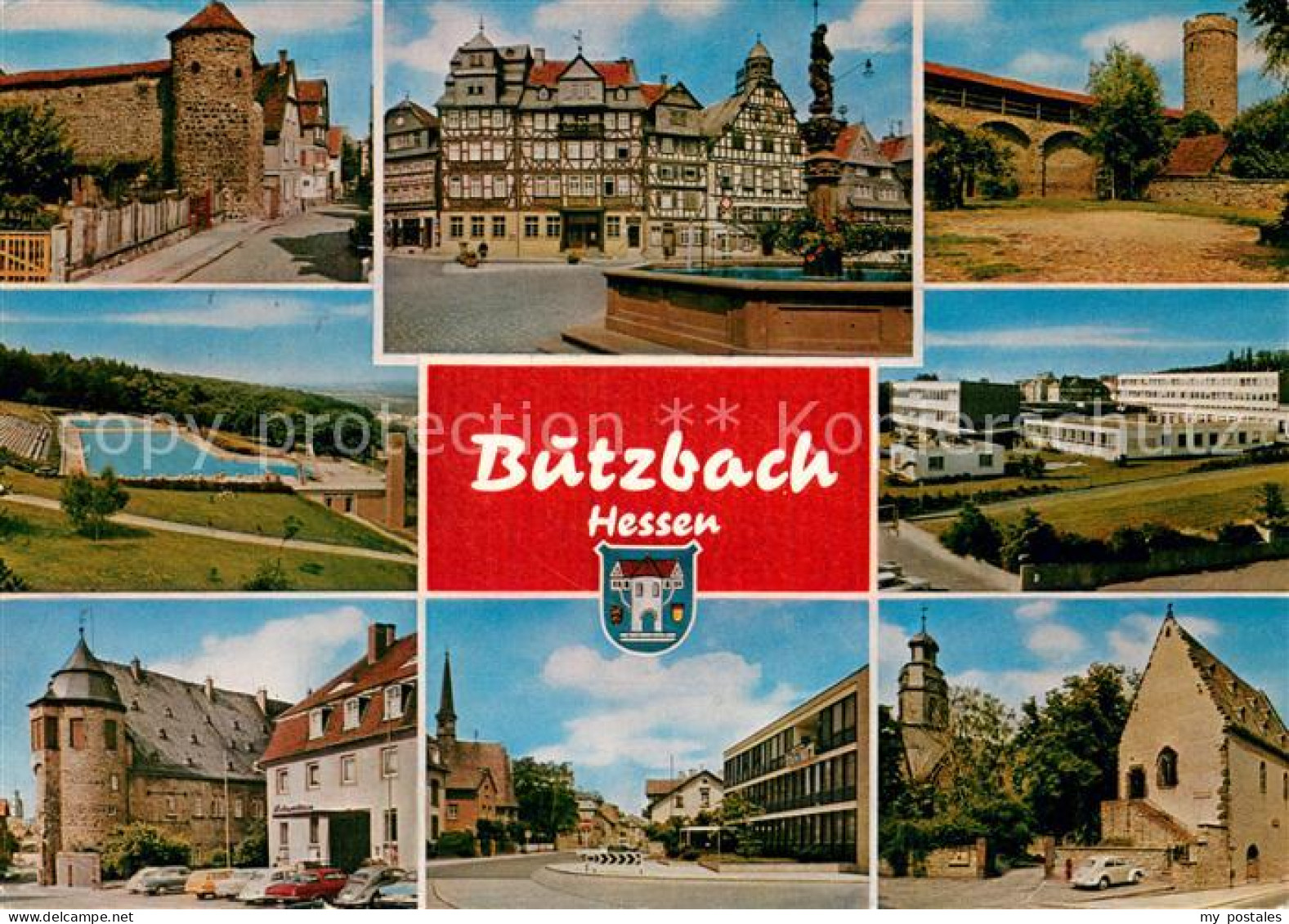 73673513 Butzbach Ansichten Altstadt Fachwerkhaeuser Brunnen Stadtmauer Turm Fre - Butzbach