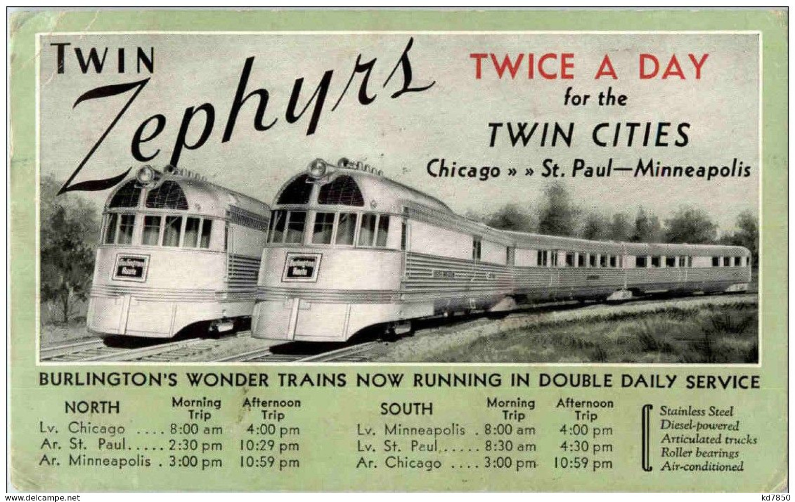 Twin Zephyrs - Chicago St Paul Minneapolis - Treni