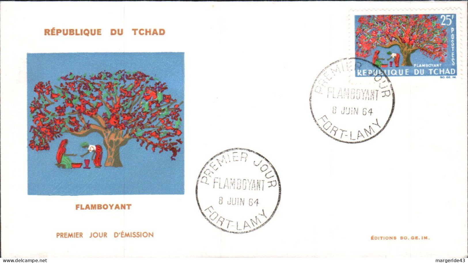 TCHAD FDC 1964 ARBRE FLAMBOYANT - Chad (1960-...)