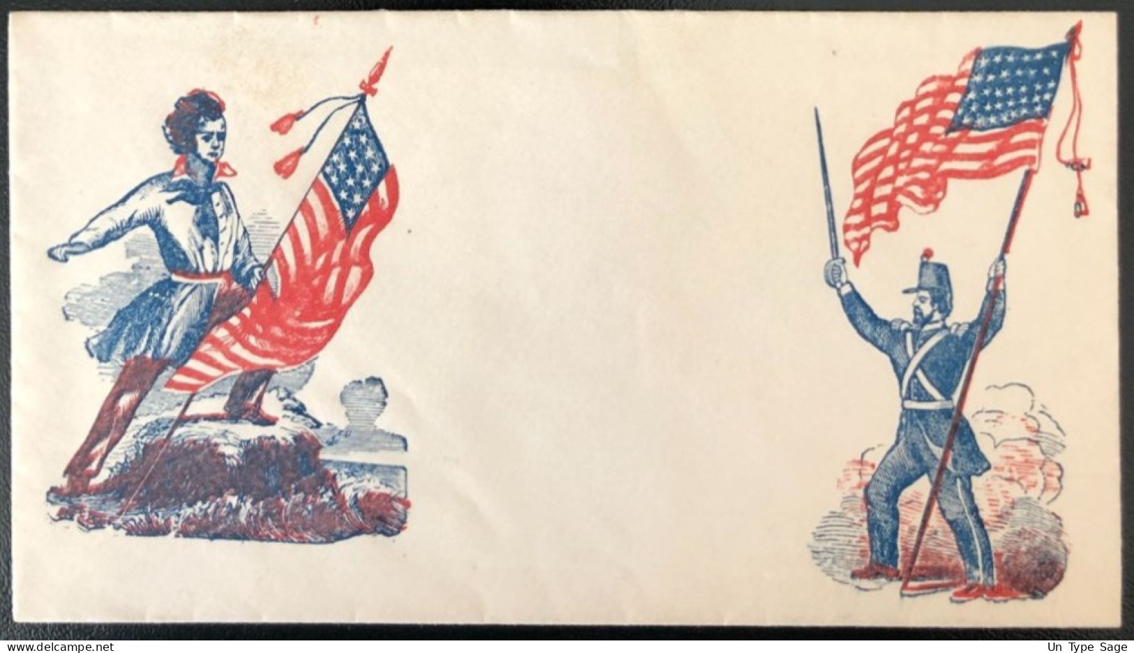 U.S.A, Civil War, Patriotic Cover - "(flags)" - Unused - (C462) - Marcofilia