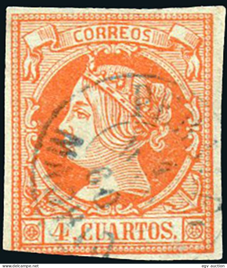 Madrid - Edi O 52 - 4 C.- Mat Fech. Tp. II Azul "Perales" - Used Stamps