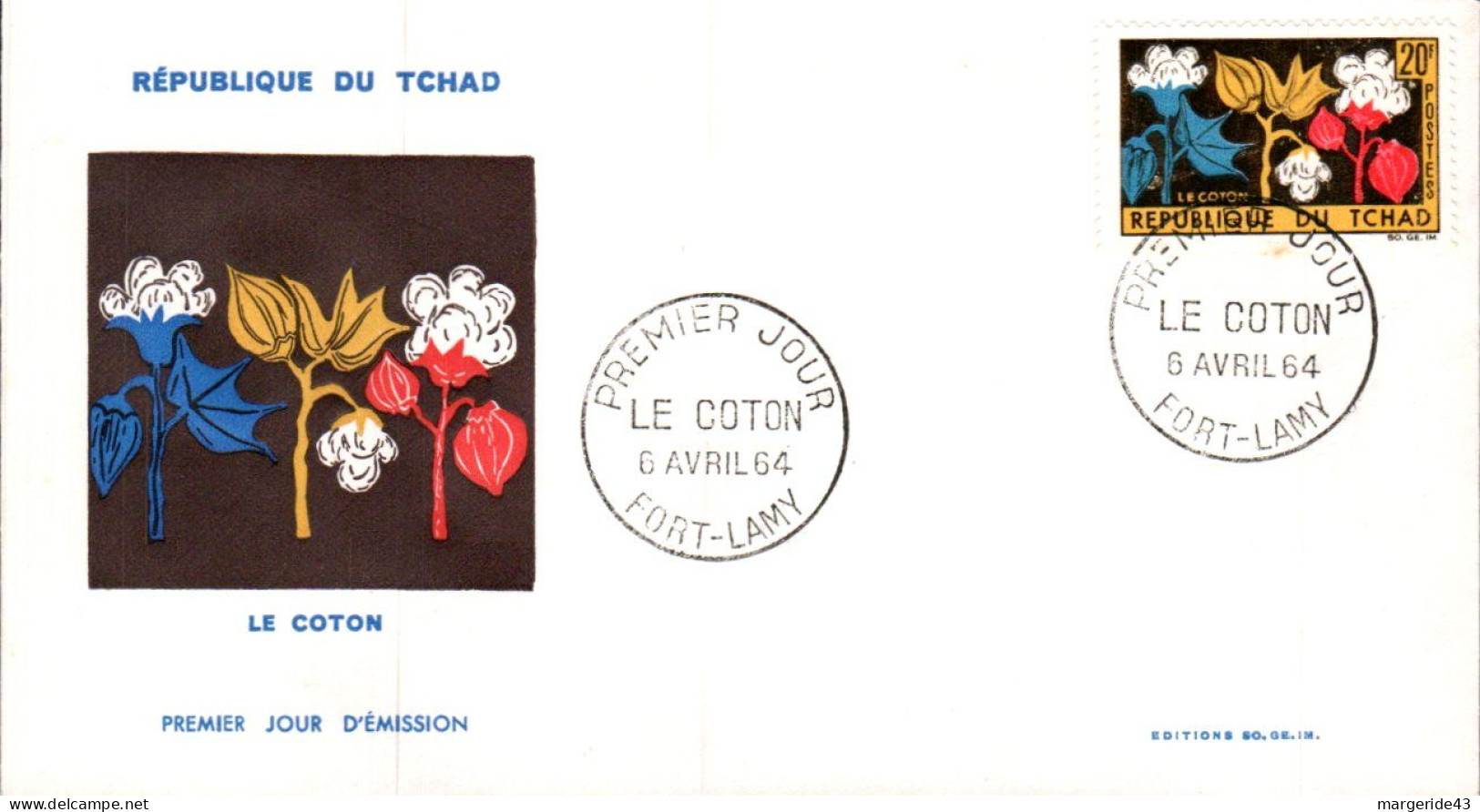 TCHAD FDC 1964 LE COTON - Tsjaad (1960-...)