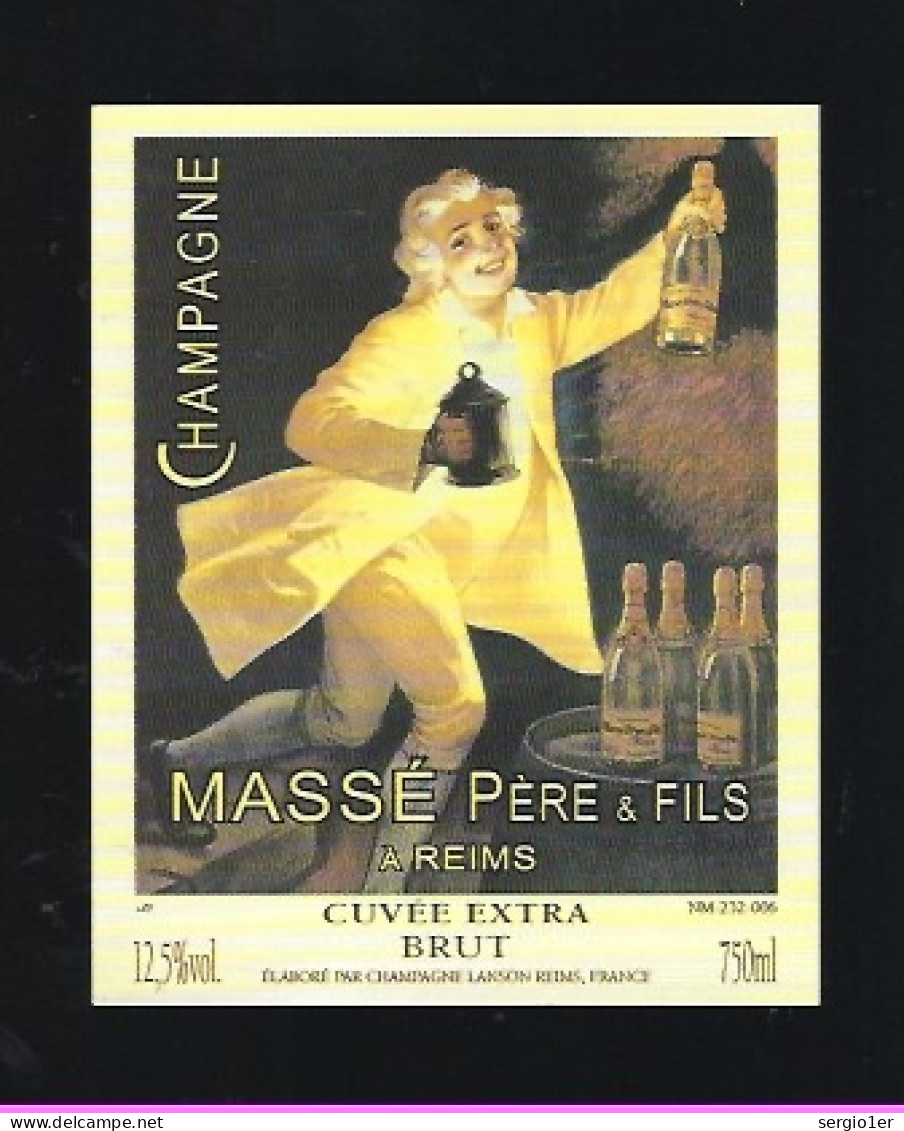 Etiquette Champagne Cuvée Extra Brut  Massé Père Et Fils Reims  " Femme" - Champagner