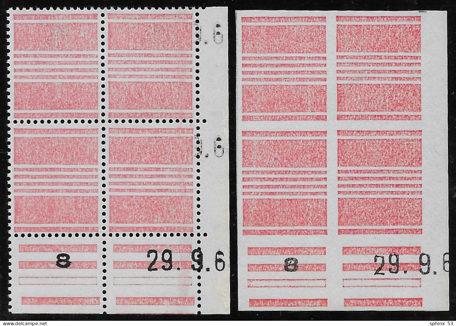 BH 6 Et BH7 Blocs De 4 ** Datés - Probedrucke, Nicht Ausgegeben, Experimentelle Vignetten