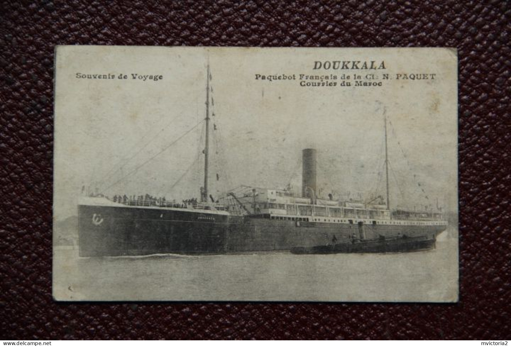 TRANSPORT : Paquebot Français " DOUKKALA " De La Compagnie PAQUET, Courrier Du MAROC - Steamers