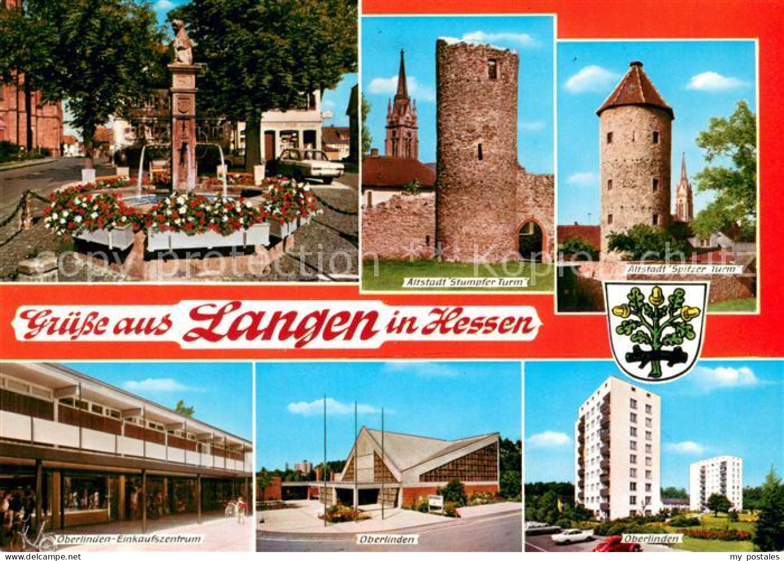 73673463 Langen Hessen Brunnen Altstadt Stumpfer Turm Spitzer Turm Oberlinden Ei - Langen