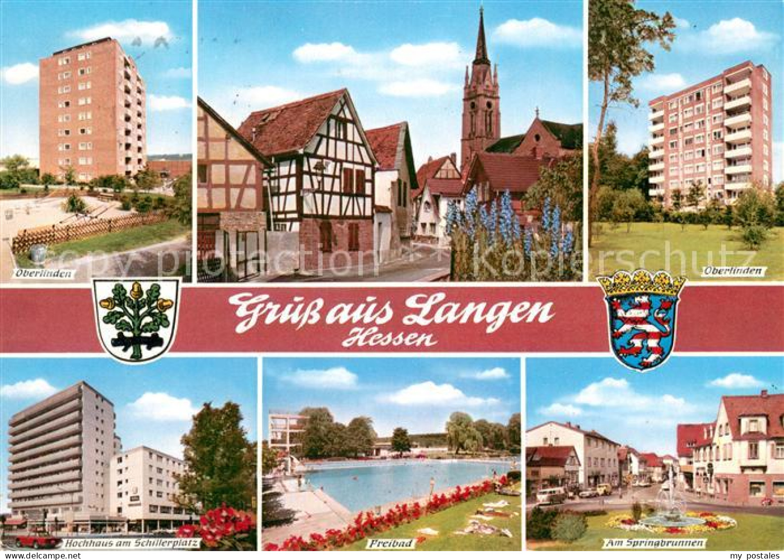 73673461 Langen Hessen Oberlinden Hochhaus Zentrum Kirche Hochhaus Schillerplatz - Langen