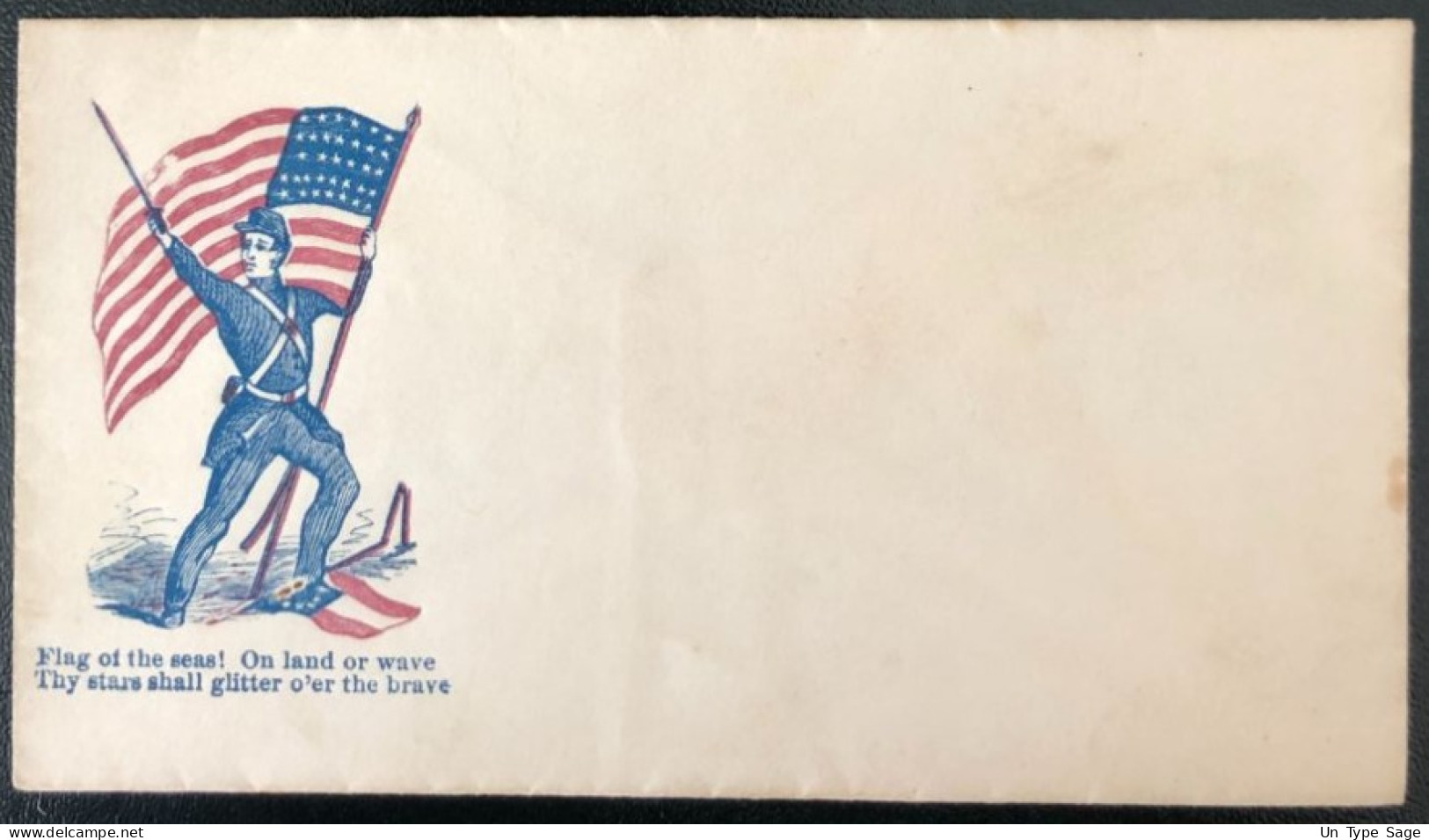 U.S.A, Civil War, Patriotic Cover - "Flag Of The Seas..." - Unused - (C471) - Marcophilie