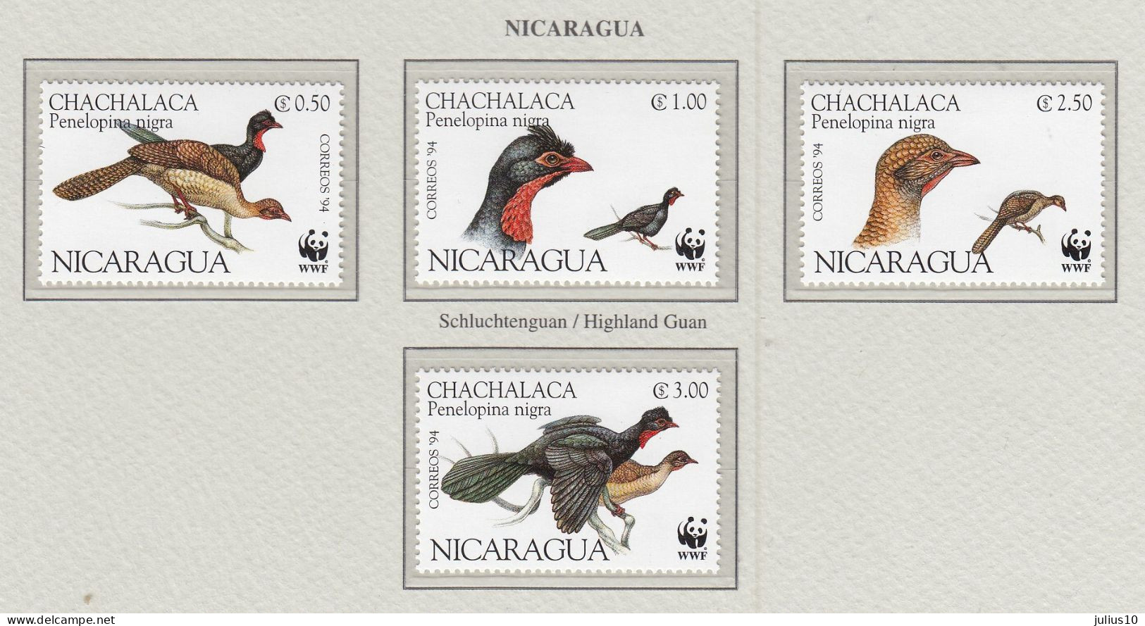 NICARAGUA 1994 WWF Birds Mi 3455-3458 MNH(**) Fauna 518 - Sonstige & Ohne Zuordnung