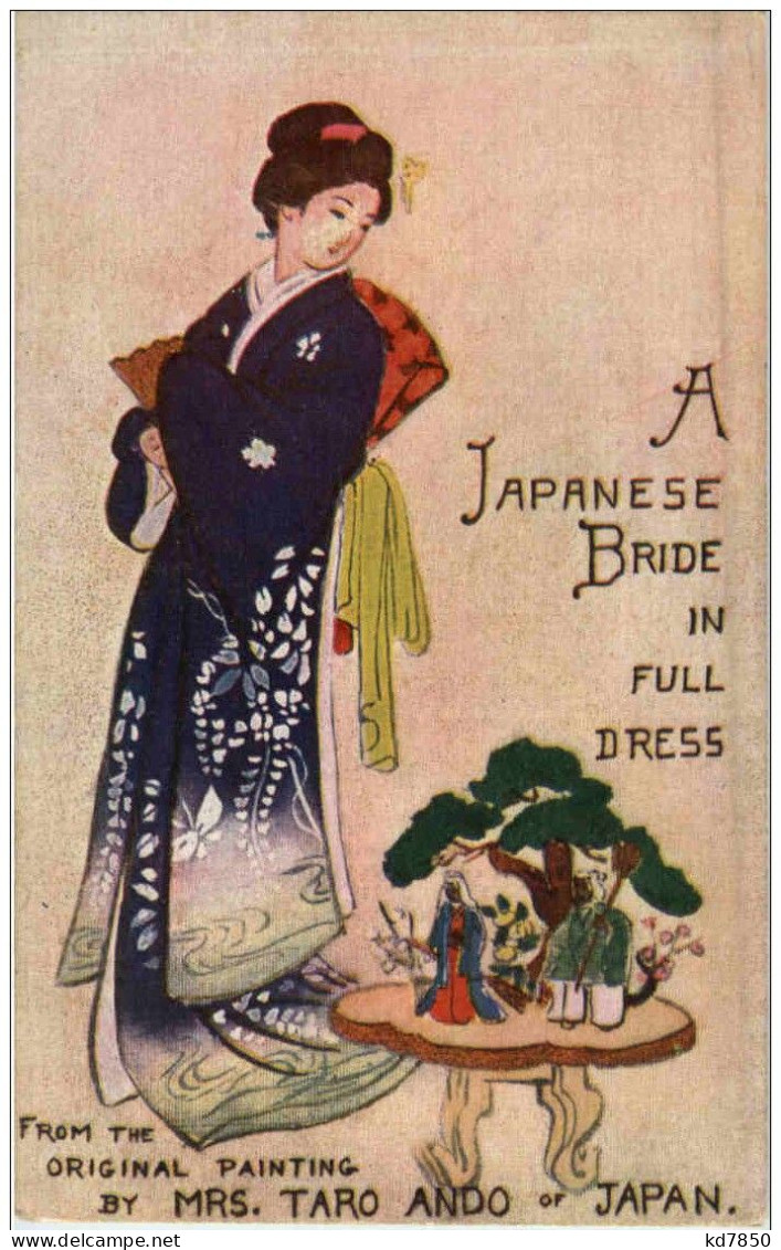 A Japanese Bride In Full Dress - Other & Unclassified