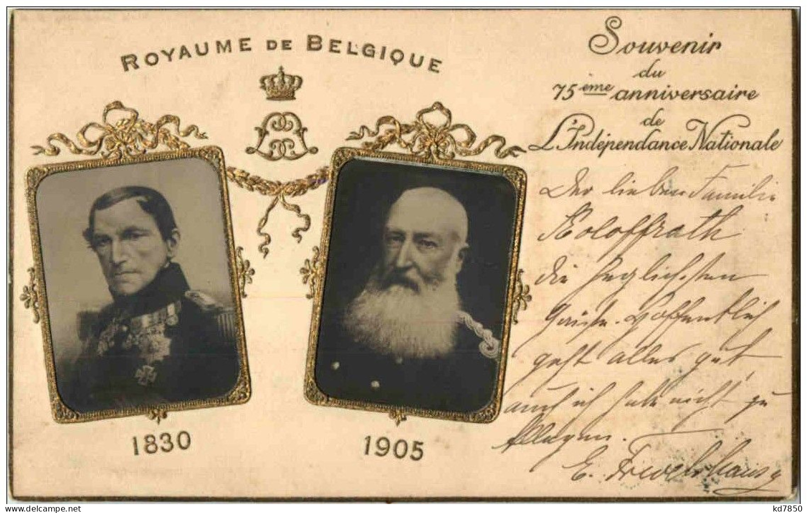Royaume De Belgique - Prägekarte - Souvenir Du 75eme Anniversaire De L Independance Nationale - Royal Families
