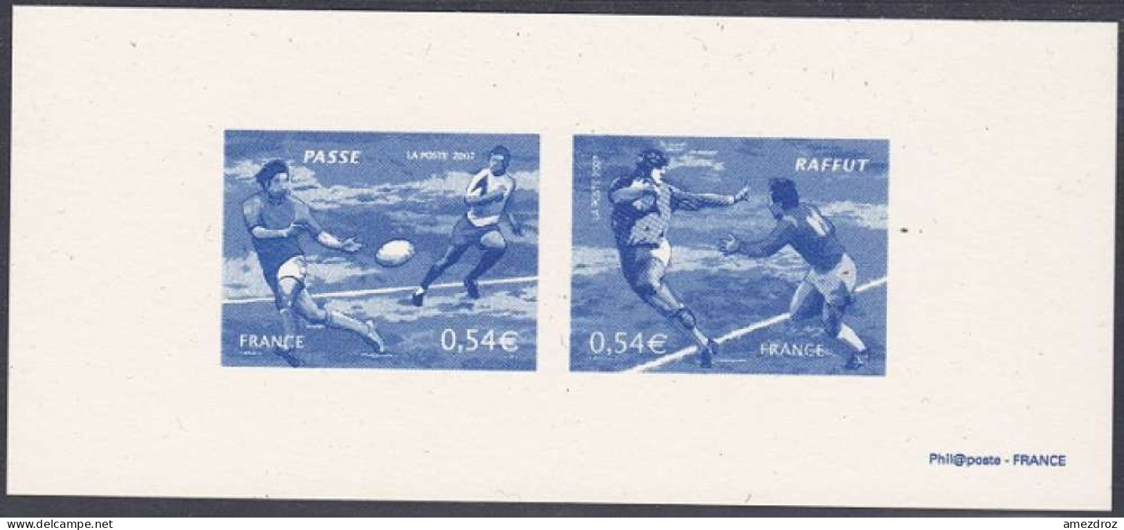 France Gravure Officielle Rugby (3) - Documents Of Postal Services