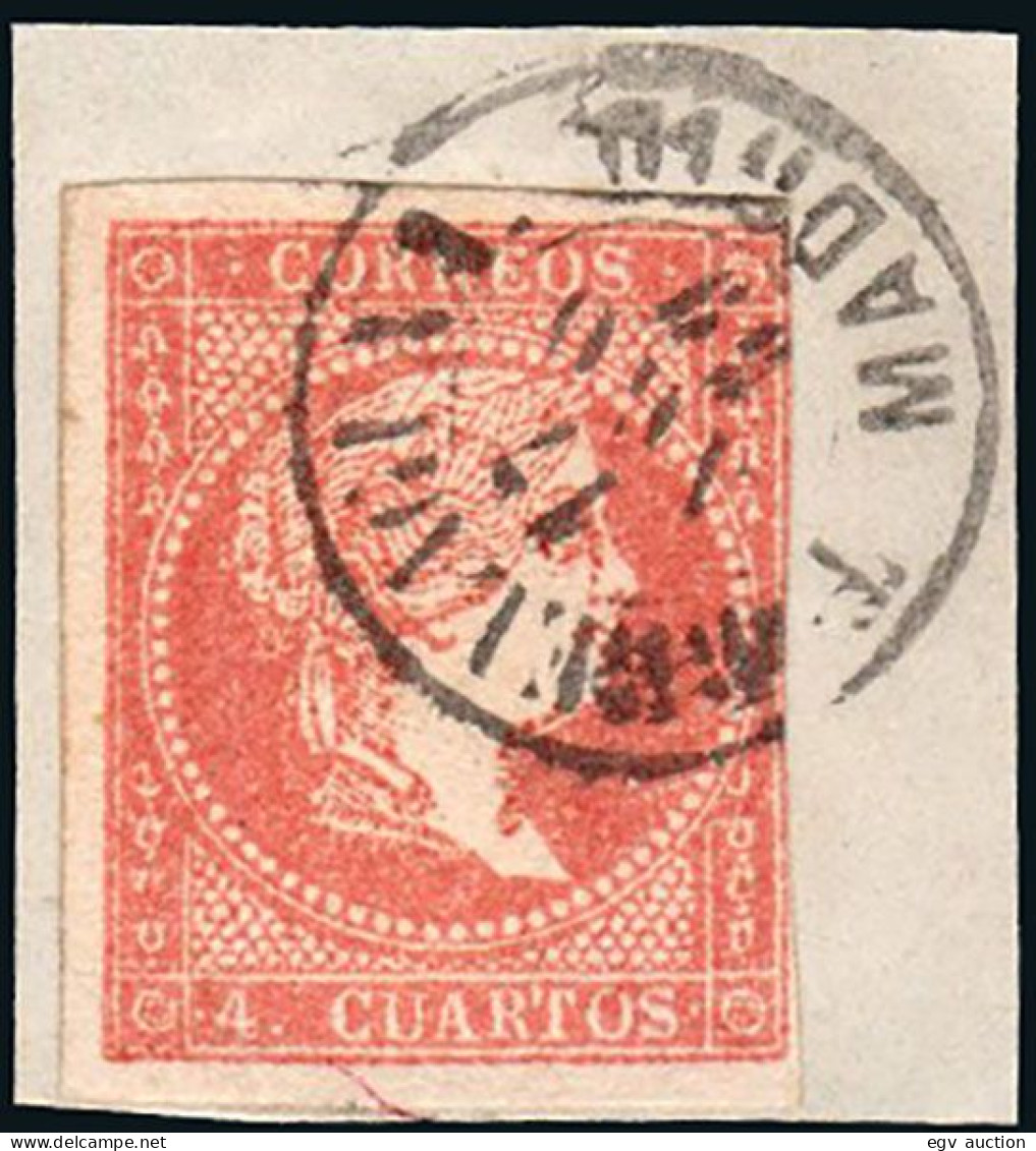 Madrid - Edi O 48 - 4 C.- Fragmento Mat Fech. Tp. II "Torrelaguna" - Used Stamps