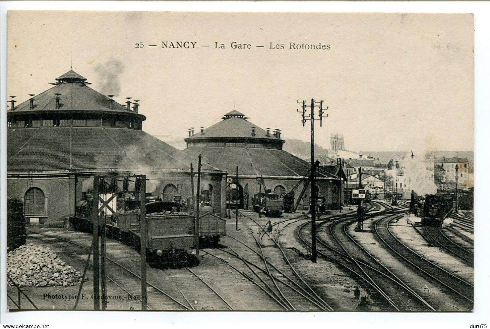 CPA Non écrite * NANCY La GARE Les Rotondes ( Train Locomotive Vapeur ) - Nancy