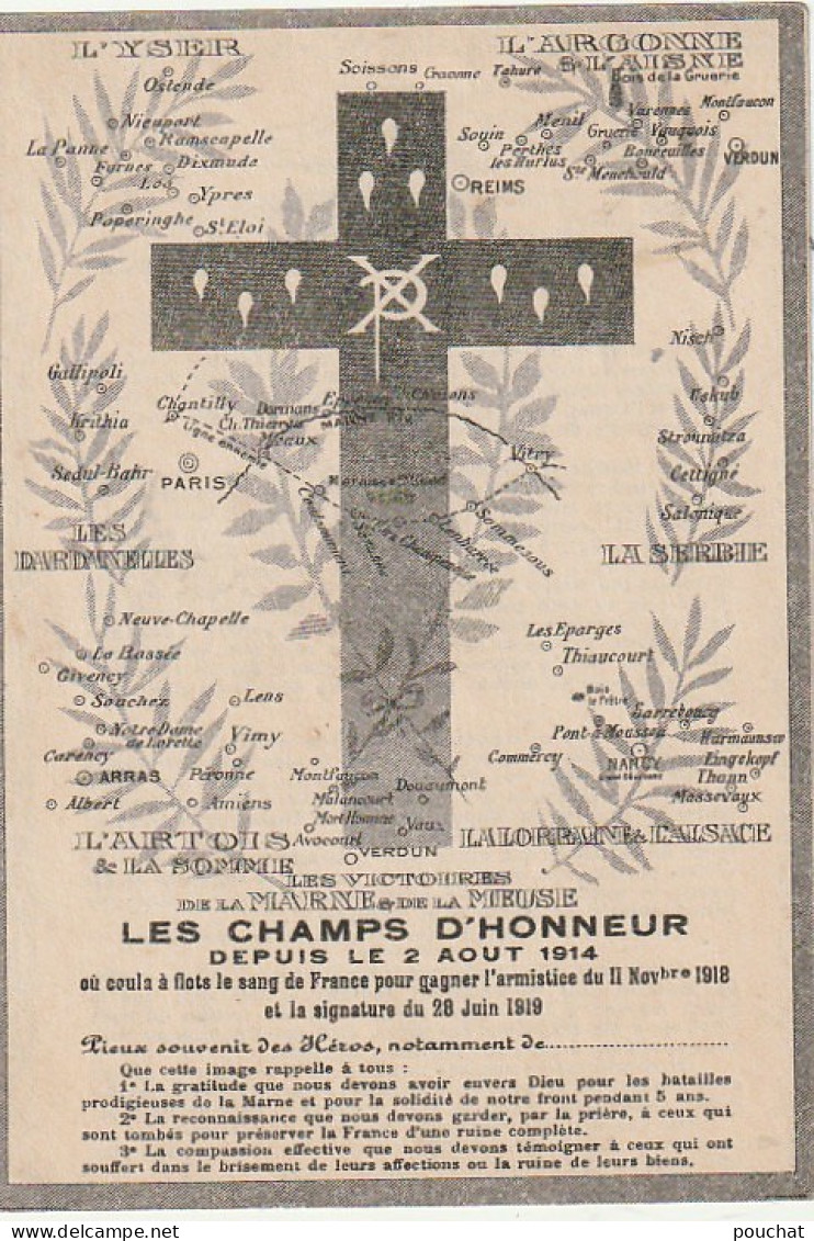 WA 1-(55) " LES CHAMPS D' HONNEUR " - WW1 - IMAGE PIEUSE ET COMMEMORATIVE EDITEE PAR LA CURE DE COMMERCY - Imágenes Religiosas