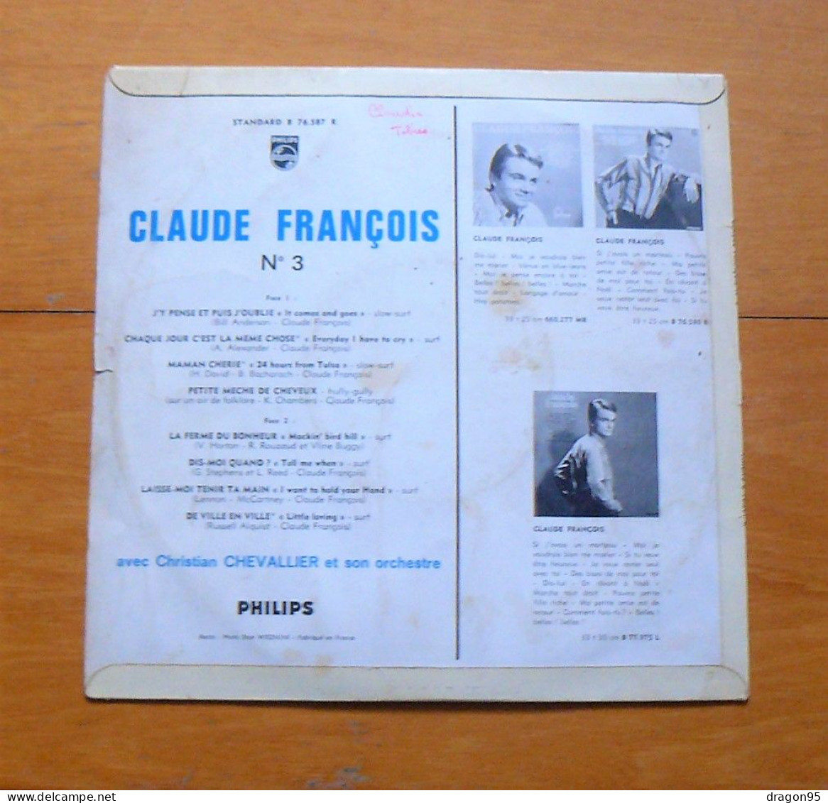 25 Cm Claude FRANCOIS : J'y Pense Et Puis J'oublie - Philips B 76.587 R - France - Other - French Music
