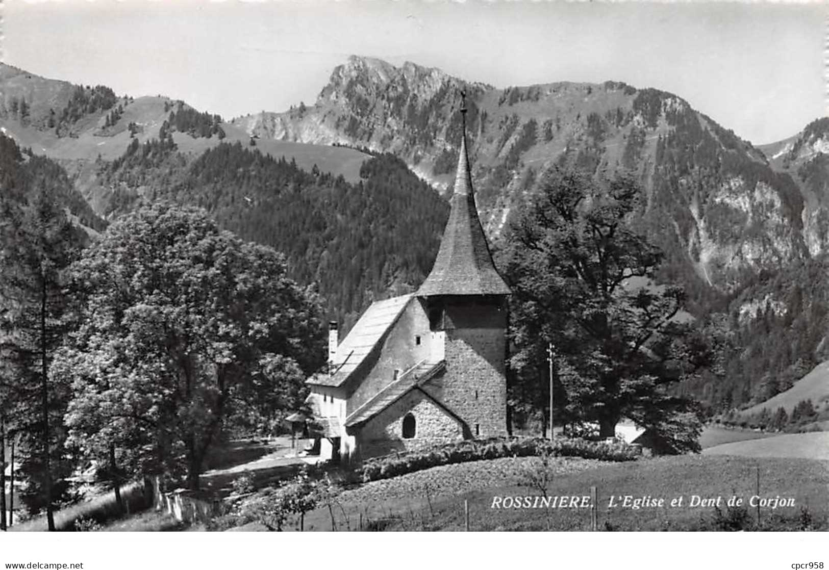 Suisse - N°61167 - ROSSINIERE - L'Eglise Et Dent De Corjon - CPSM - Rossinière
