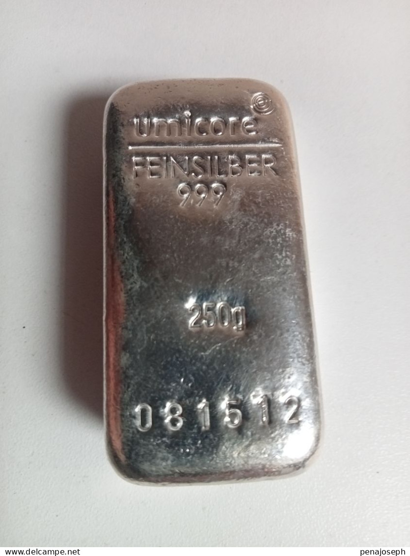 Lingot 250g Argent 999 Feisilber Umicore Numéroté - Sonstige & Ohne Zuordnung