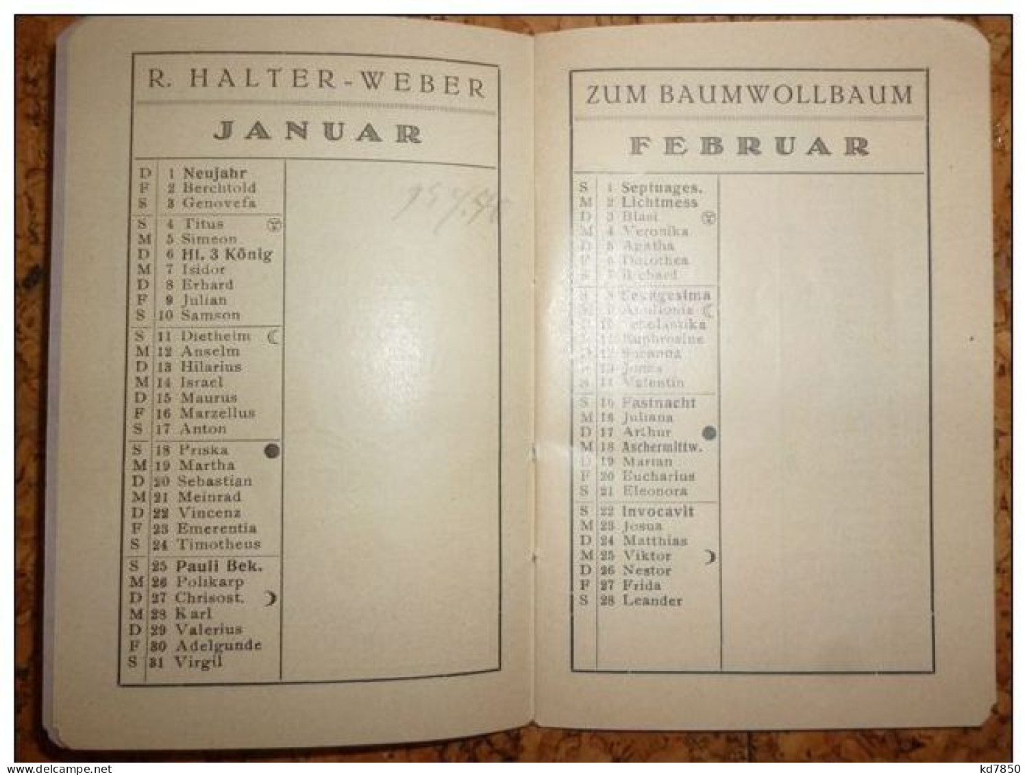 St. Gallen - R. Halter Weber - Kalender 1931 - Saint-Gall