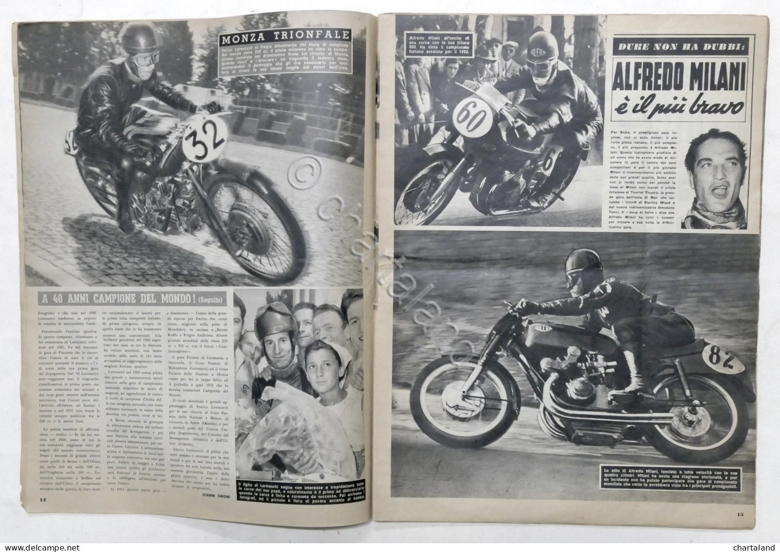 Tutti I Campioni Del Motociclismo - Supplemento Al N. 47 - 1952 De Lo Sport - Otros & Sin Clasificación