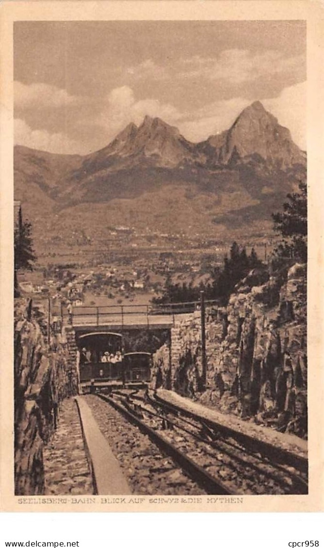 Suisse - N°60827 - Seelisberg-Bahn - Blick Auf Schwyz & Die Mythen - Train - Seelisberg