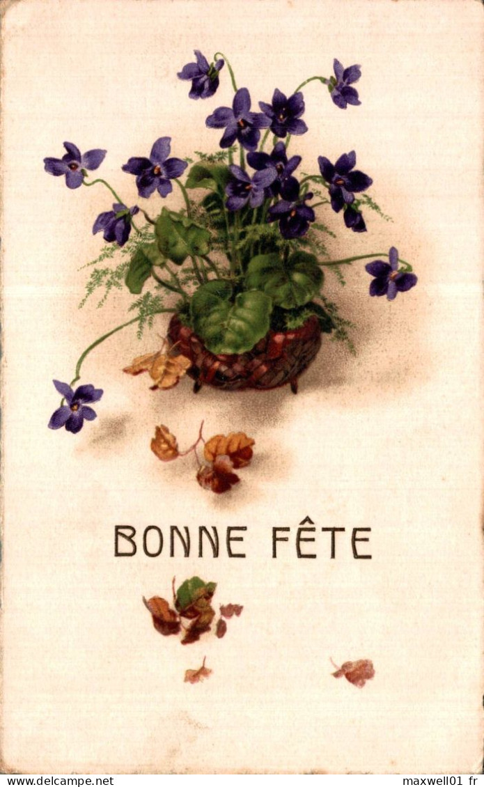 O5 - Carte Postale Fantaisie - Fleurs Violettes - Bonne Fête - Fleurs