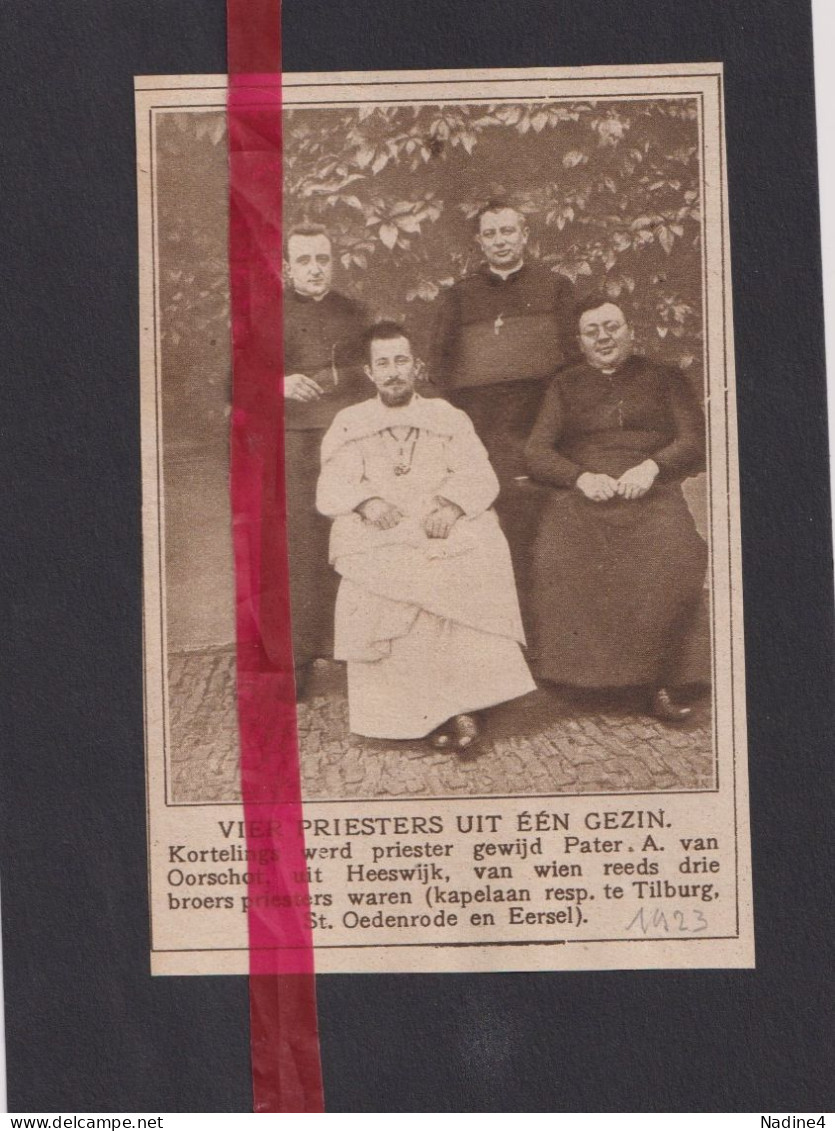 Heeswijk - 4 Priesters In Gezin Van Oorschot - Orig. Knipsel Coupure Tijdschrift Magazine - 1923 - Non Classés