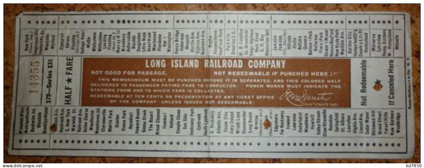 Long Island Railroad Company - Fahrkarte - Andere & Zonder Classificatie