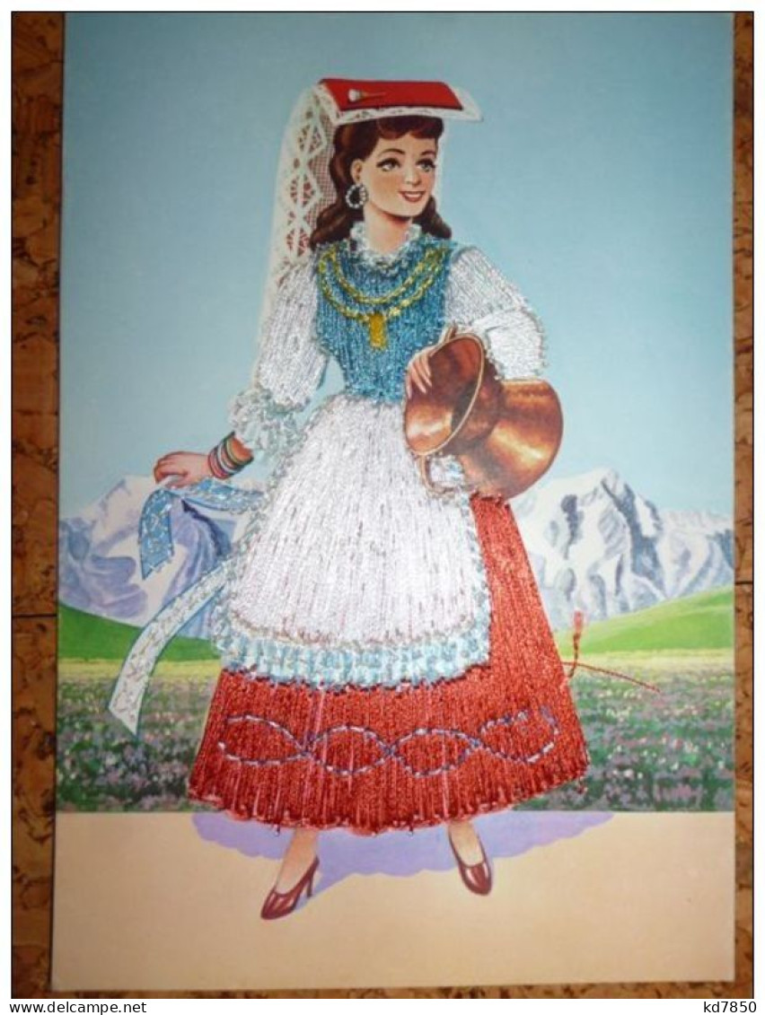 Abruzzo - Costume Regionale - Bestickte Karte - Otros & Sin Clasificación