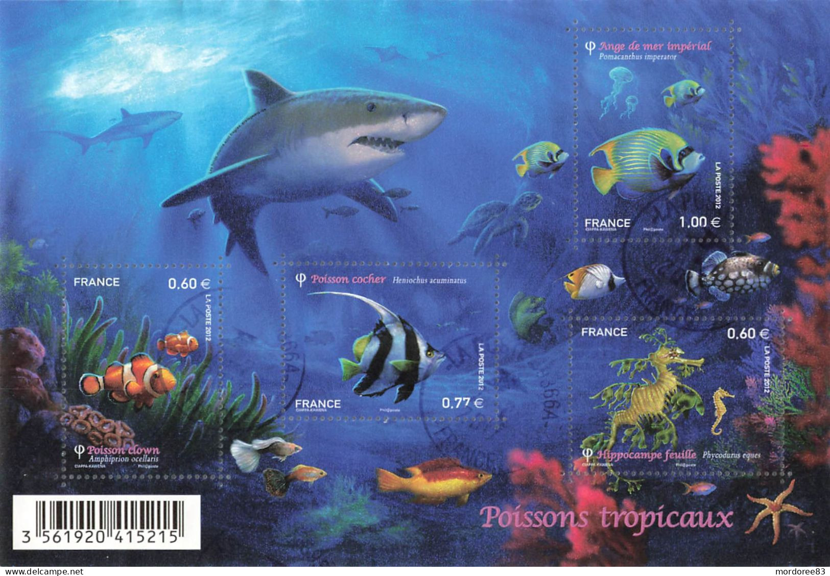 FRANCE 2012 BLOC OBLITERE POISSONS TROPICAUX - F 4646 - Used