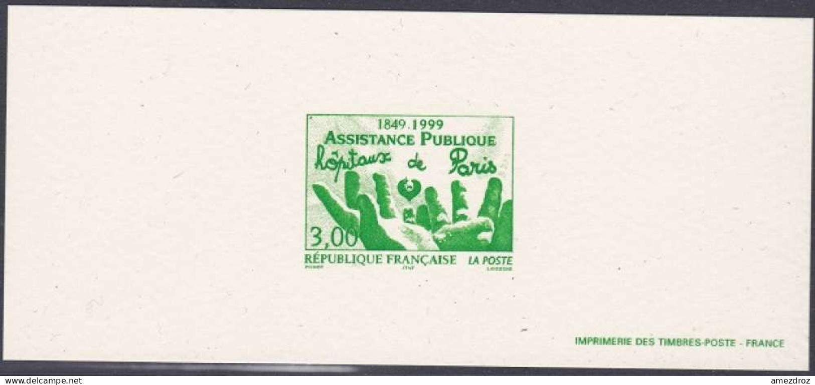 France Gravure Officielle Assistance Publique - Hôpitaux De Paris (3) - Documents Of Postal Services