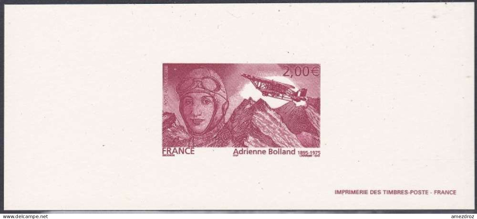 France Gravure Officielle Avion - Adrienne Bolland (3) - Documents Of Postal Services