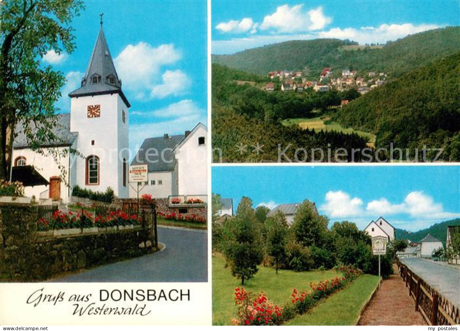 73673345 Donsbach Panorama Erholungsort Kirche Donsbach - Dillenburg