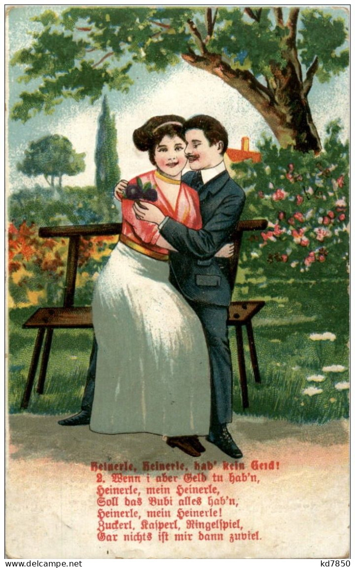 Paar Prägekarte Litho - Couples