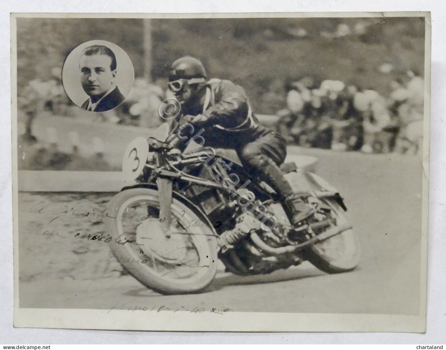 Motociclismo - Fotografia Con Autografo Del Pilota Dorino Serafini - 1940 - Altri & Non Classificati