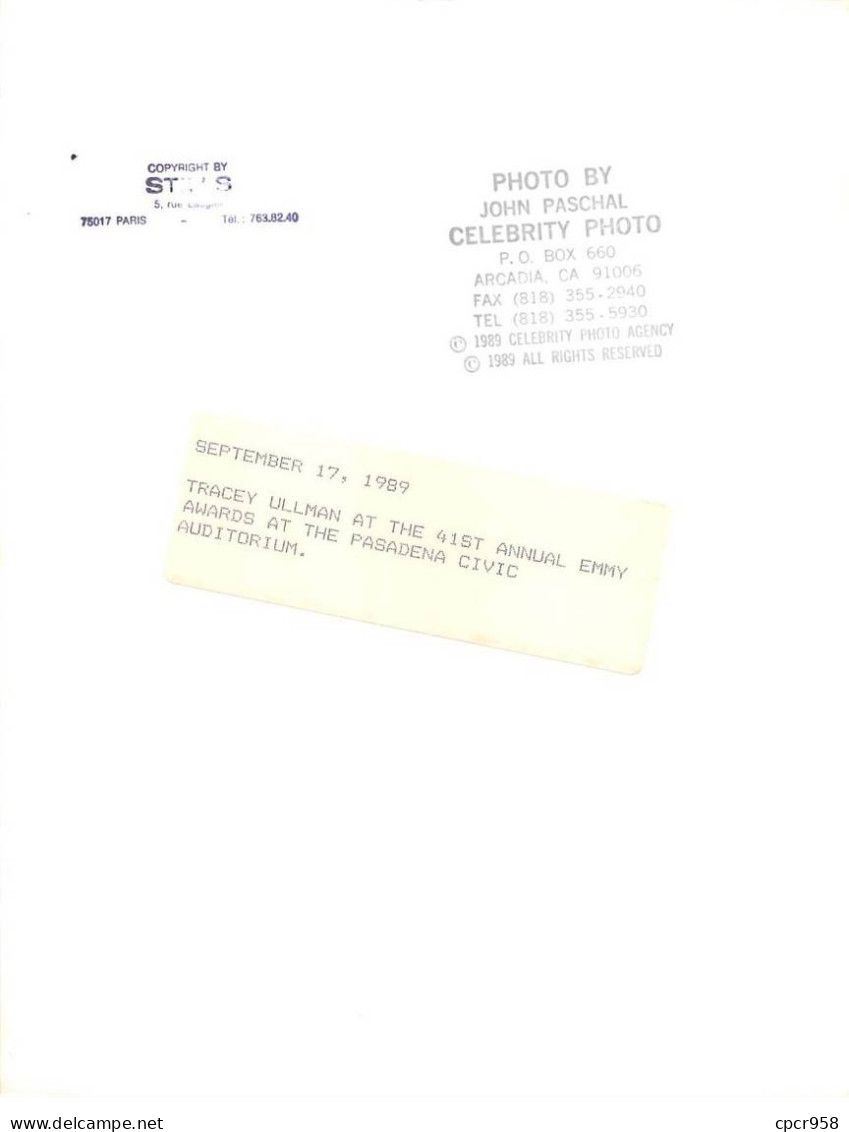 Photo De Presse.ALE10340.23x18 Cm Environ.1989.Tracey Ullman.Emmy Awards.Pasadena Civic Auditorium - Otros & Sin Clasificación