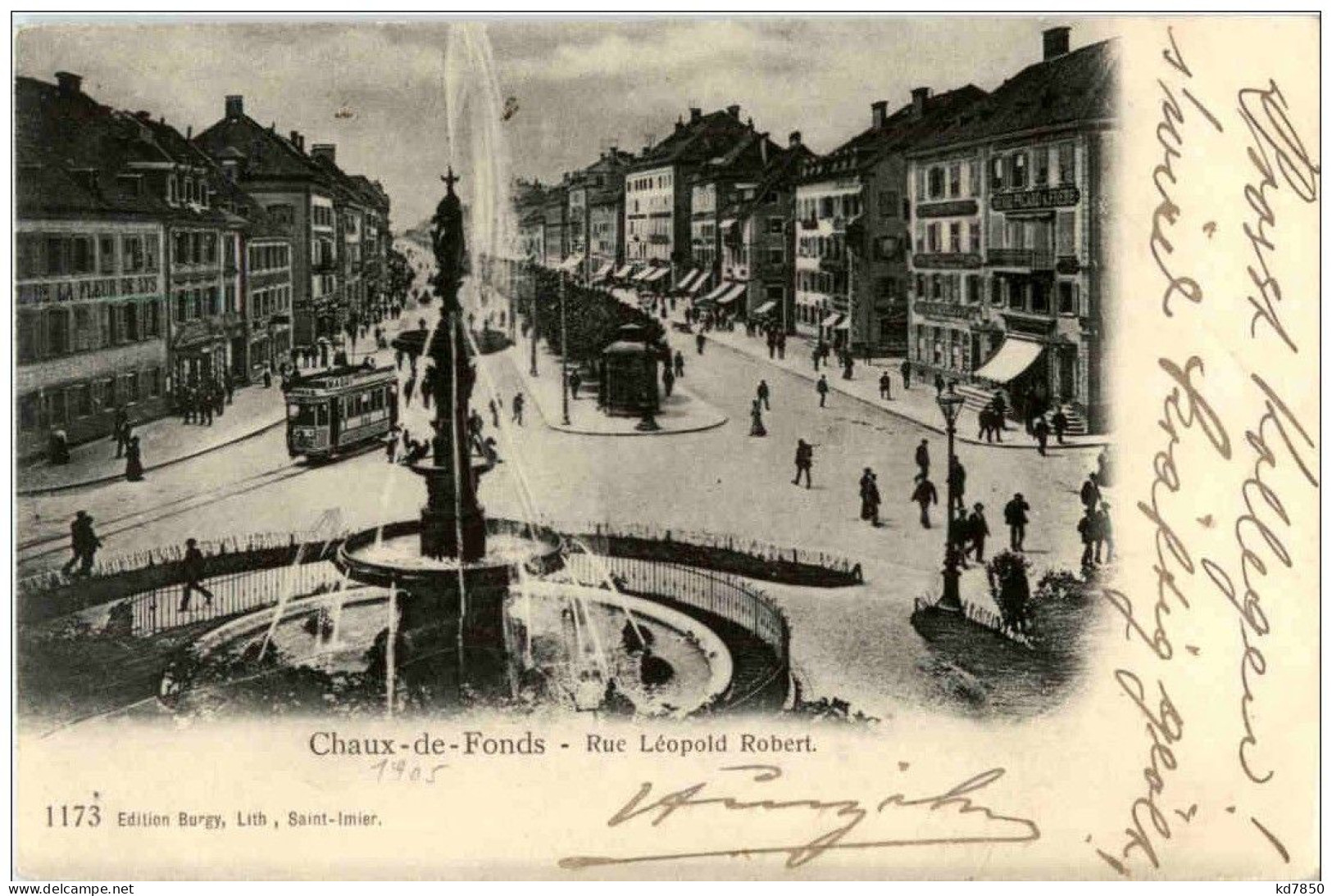 La Chaux De Fonds - Rue Leopold Robert Mit Tram - La Chaux-de-Fonds