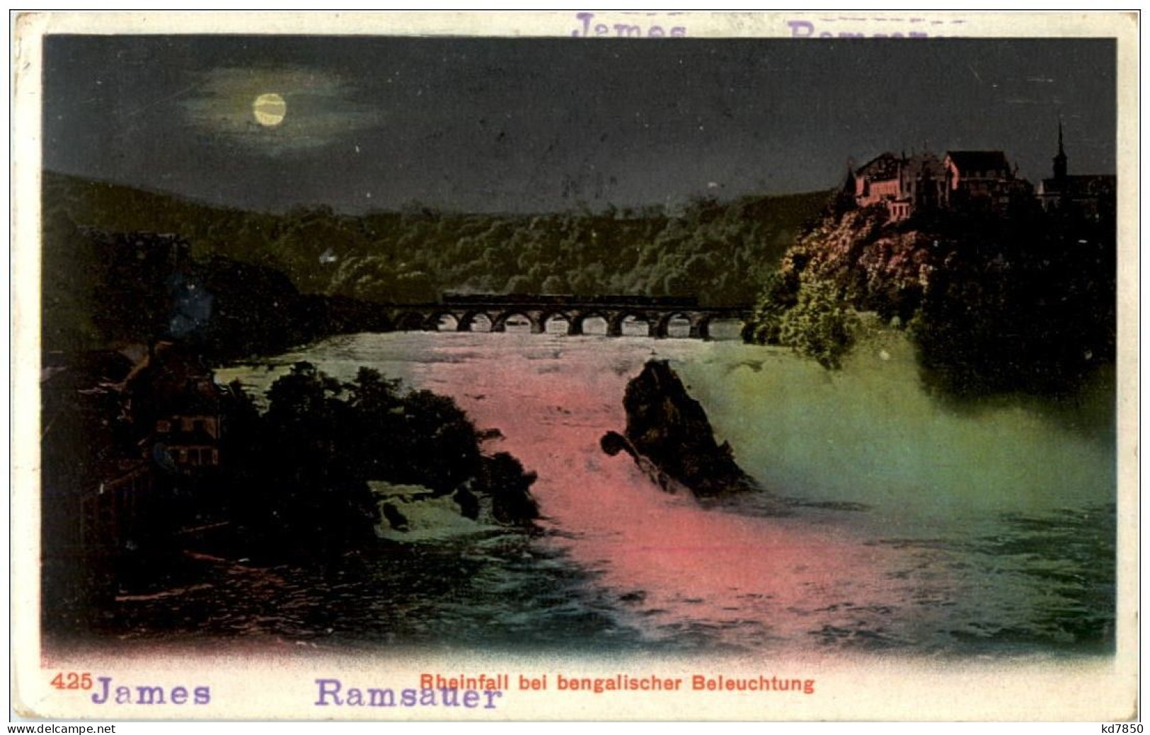 Rheinfall Bei Bengalischer Beleuchtung - Neuhausen Am Rheinfall