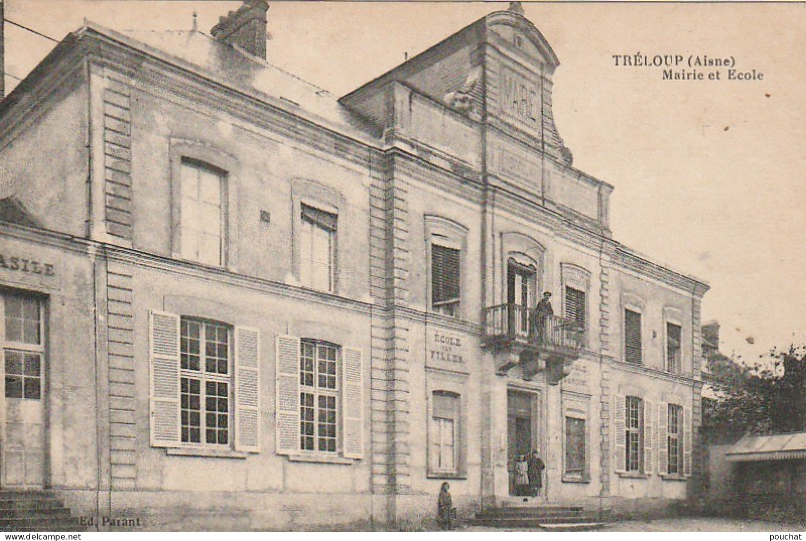 WA 7-(02) TRELOUP - MAIRIE ET ECOLE - ANIMATION , ECOLIERS - 2 SCANS - Sonstige & Ohne Zuordnung