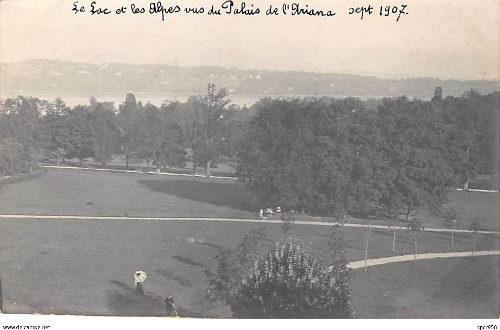 Suisse - N°82179 - GENEVE - Le Lac Et Les Alpes Vus Du Palais De L'Ariana, Septembre 1907 - Carte Photo - Genève