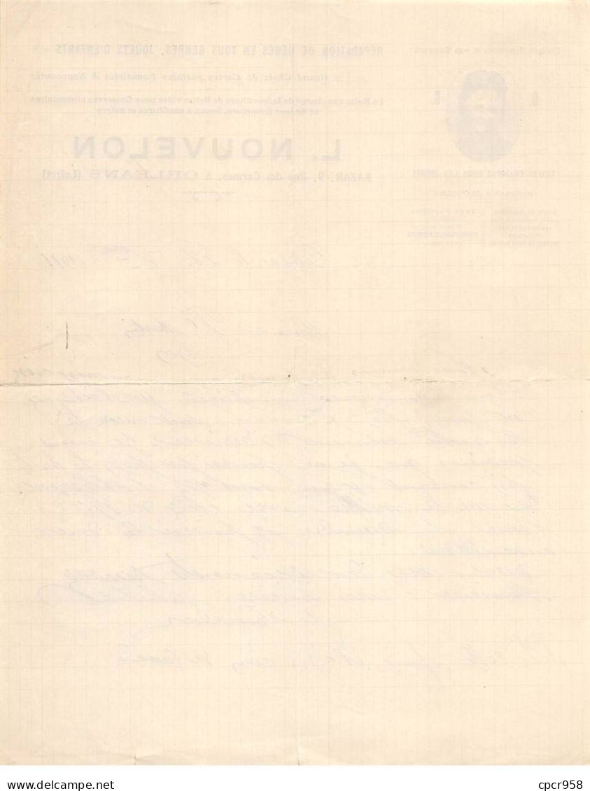 Facture.AM20182.Orléans.1931.L Nouvelon.Réparation De Bébés.Jouets D'enfants.Carte Postale."Ma Grand Mère" - 1900 – 1949