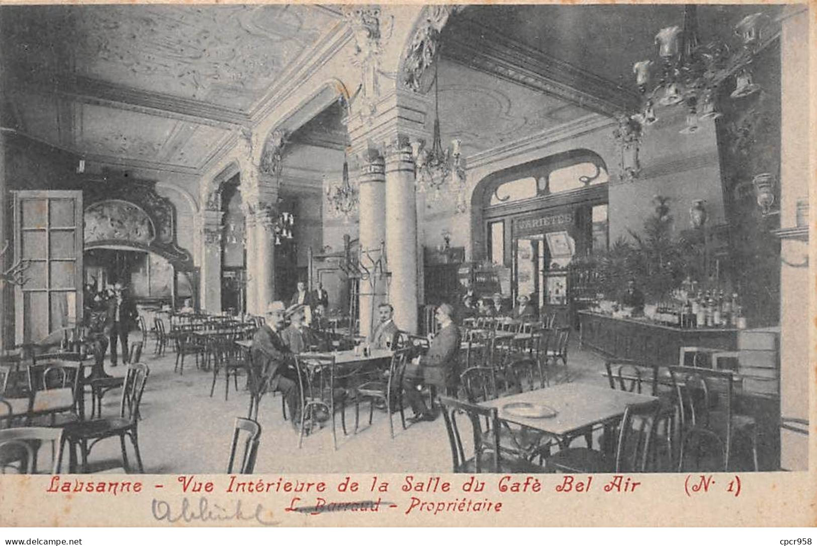SUISSE - LAUSANNE -  SAN28701 - Vue Intérieure De La Salle Du Café Bel Air - Lausanne