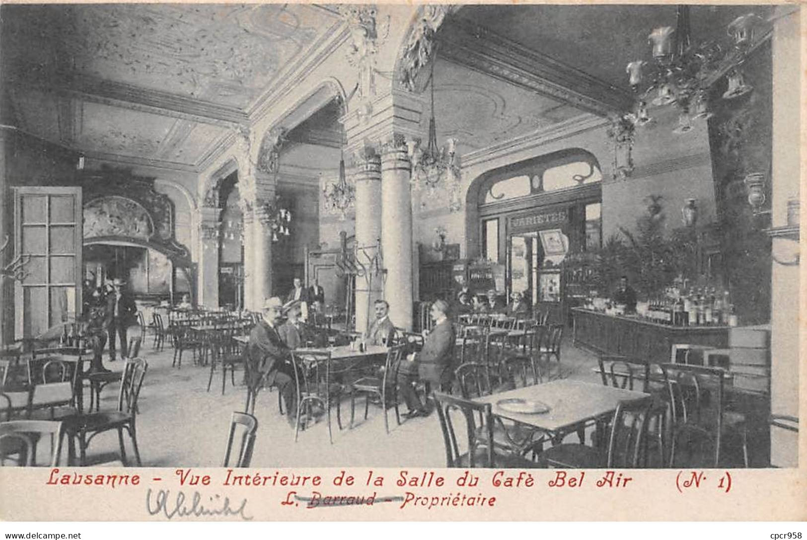 SUISSE - LAUSANNE -  SAN26554 - Vue Intérieure De La Salle Du Café Bel Air - Lausanne