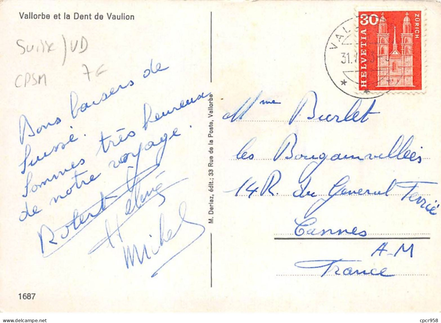 SUISSE - VALLORBE - SAN26560 - La Dent De Vaulion - CPSM - Orbe