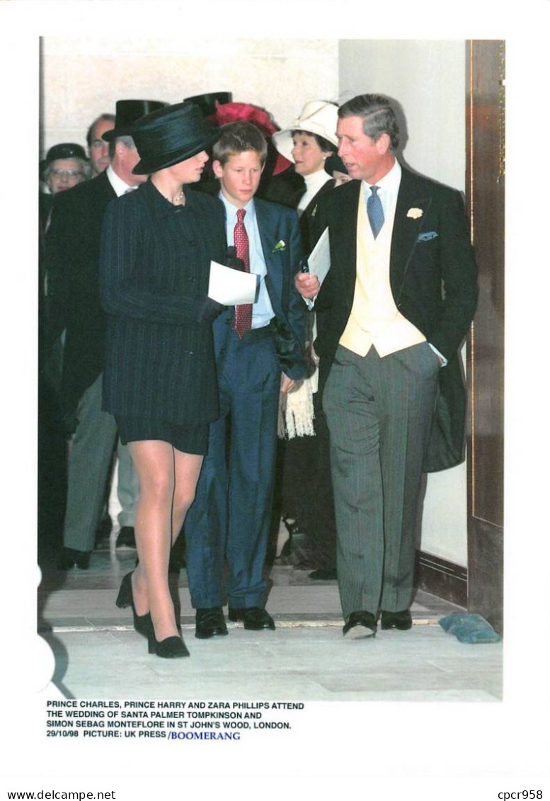 Photo De Presse.MLE10661.30x20 Cm Environ.Prince Charles.Prince Harry.Zara Phillips.Mariage Santa Palmer.Simon Sebag - Célébrités