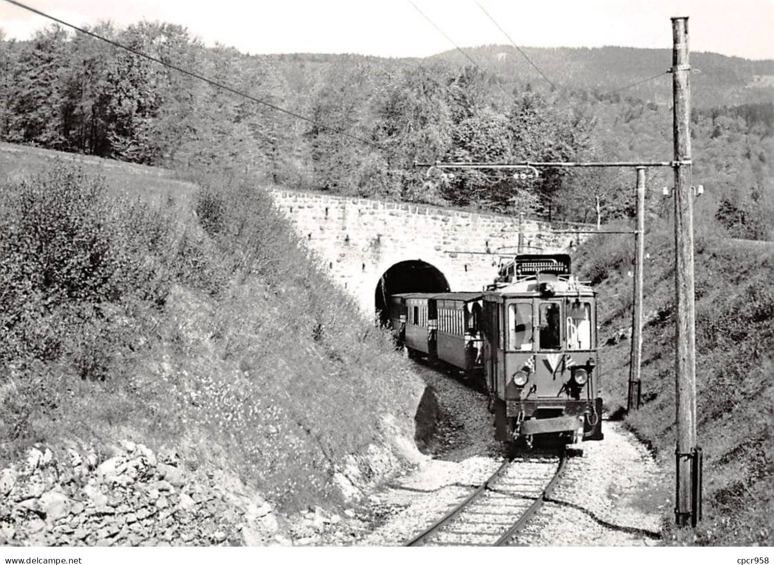 SUISSE - SAN58794 - Train Spécial à La Sortie Du Tunnel De Bassins - Mai 1974 - CPSM 15x10 Cm - Bassins