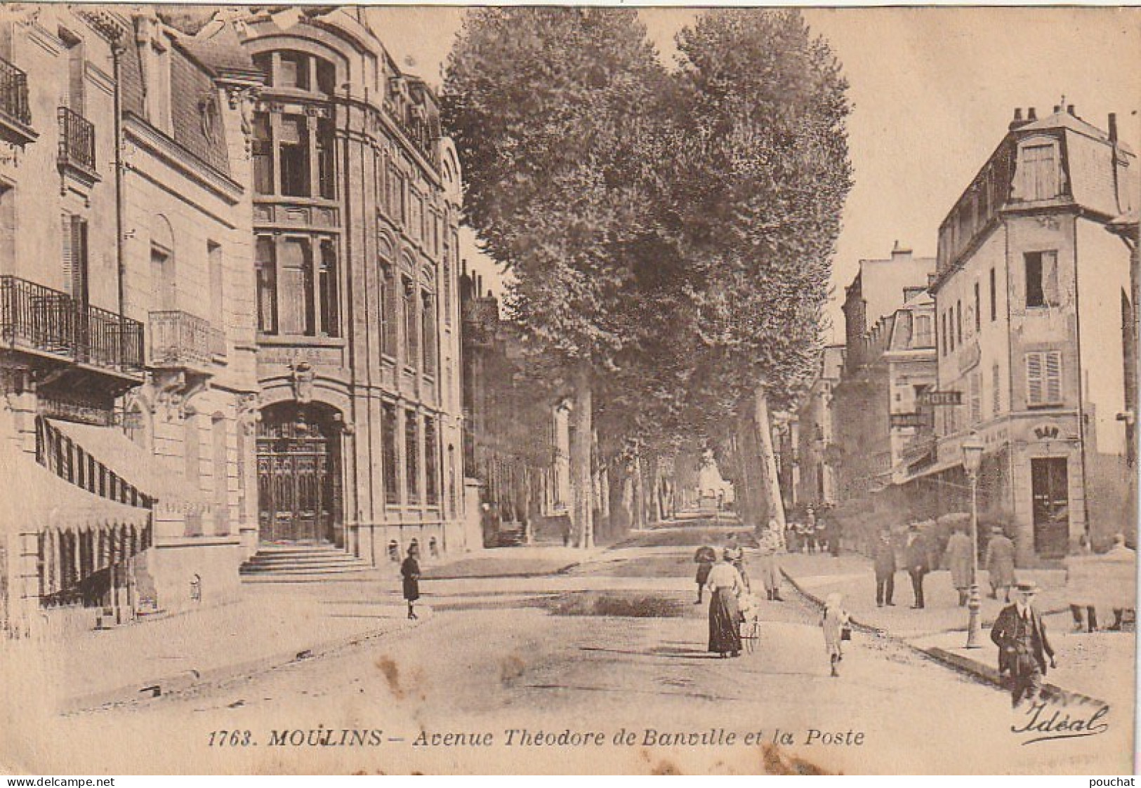 WA 8-(03) MOULINS - AVENUE THEODORE DE BANVILLE ET LA POSTE - ANIMATION - 2 SCANS - Moulins