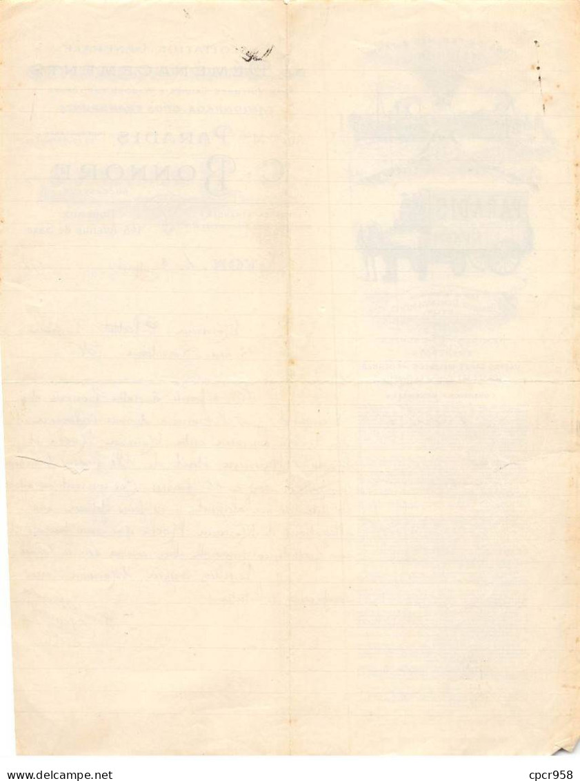 Facture.AM20167.Lyon.1921.C Bonnore.Anc Paradis.Exploitation Générale De Déménagements.Camionnage.Transport - 1900 – 1949