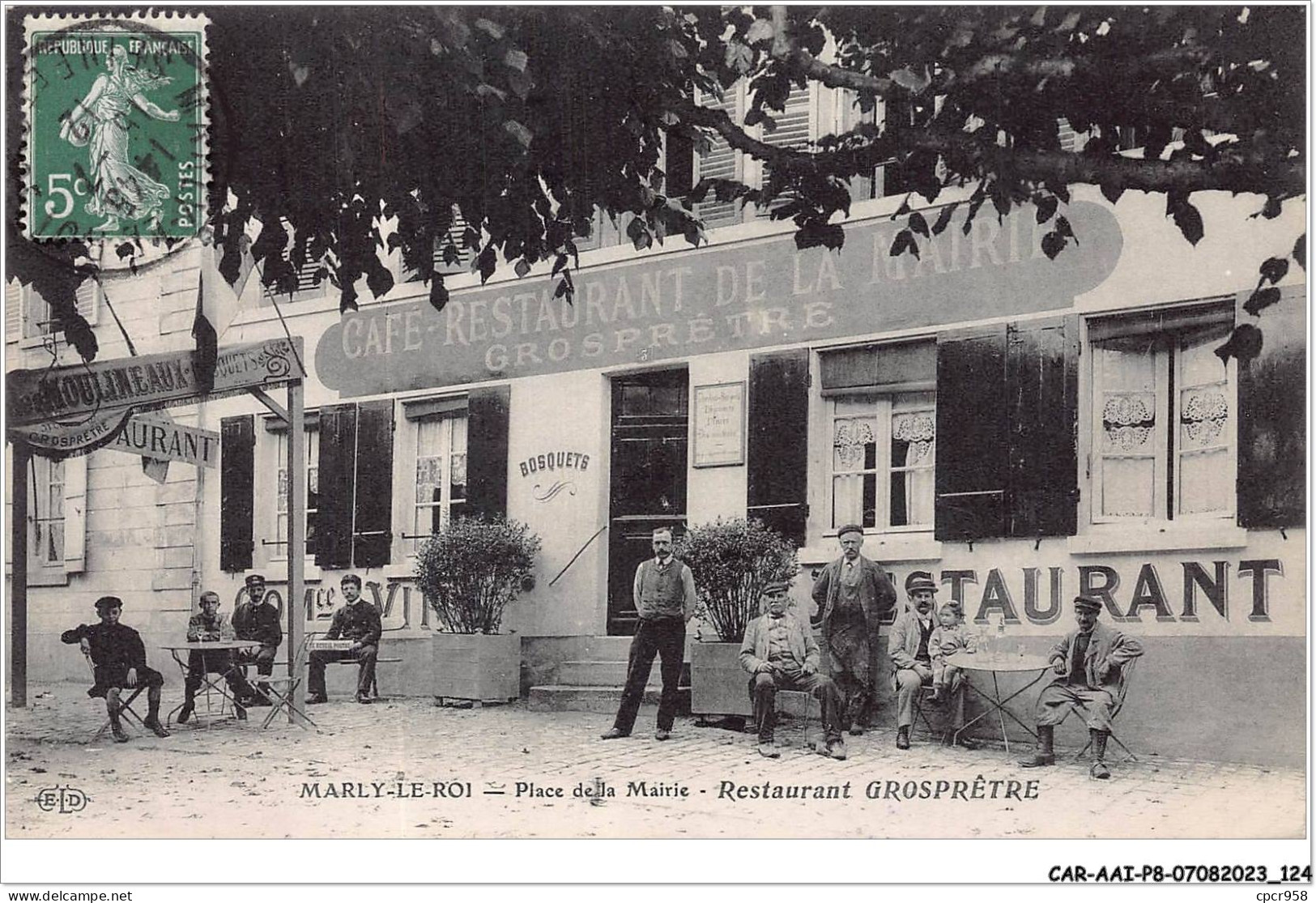 CAR-AAIP8-78-0729 - MARLY LE ROI - Place De La Mairie - Restaurant Grospretre - Marly Le Roi